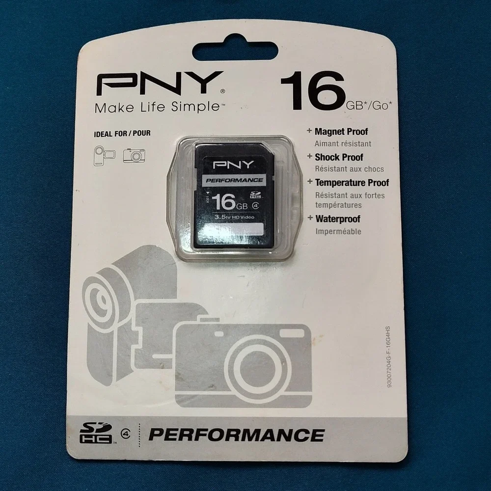 PNY Premium 16GB SDHC Memory Card, Class 4 NEW model# P-SDHC16G4H-GE